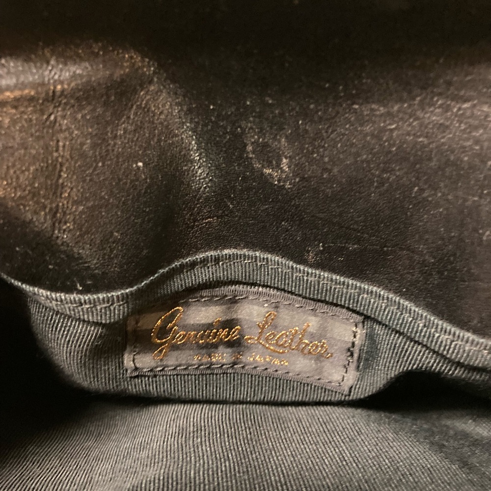 Vintage Black Leather Clutch - Picture 5 of 9